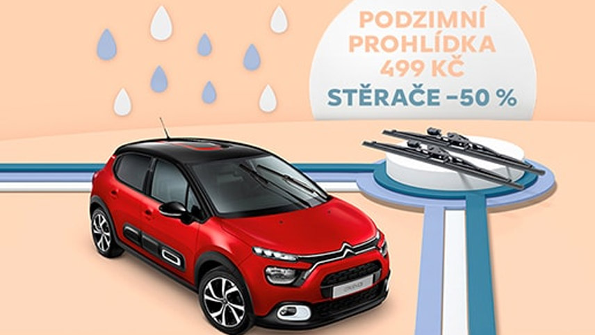 Podzimní prohlídka + 50% sleva na stěrače